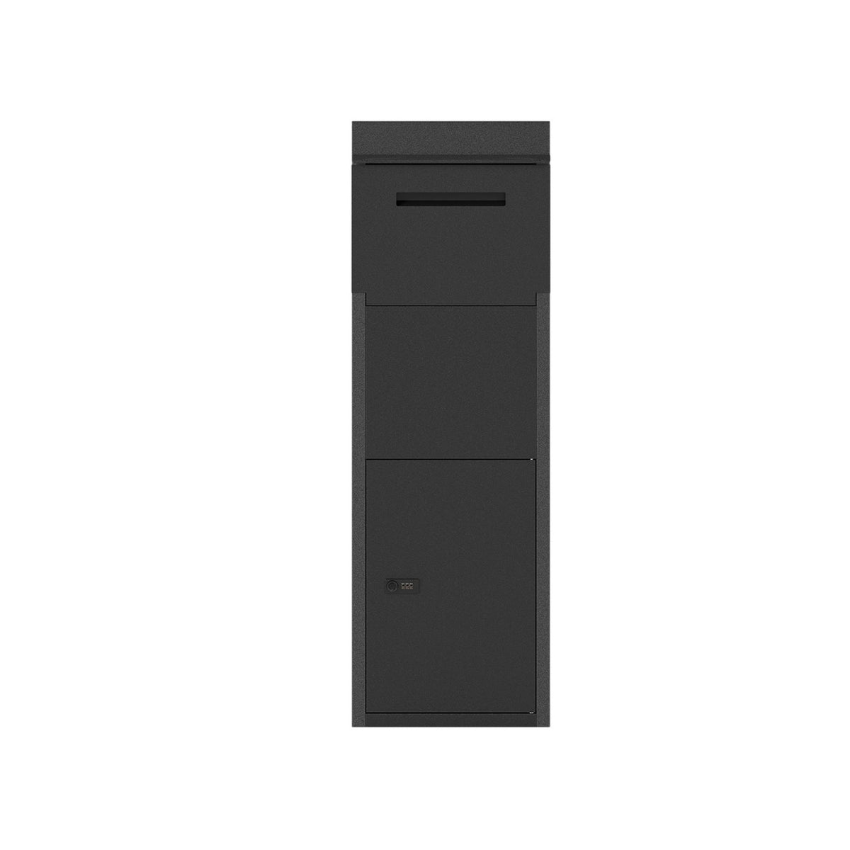 Package Delivery Box for Outside with Anti-Theft Baffle Sloped Roof-Black view 6