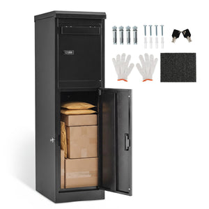 Package Delivery Box for Outside with Lockable Doors Coded Lock-Black view 4