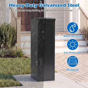 Package Delivery Box for Outside with Lockable Doors Coded Lock-Black view 7
