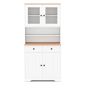 Pantry Cabinet with 2 Removable Shelves-White