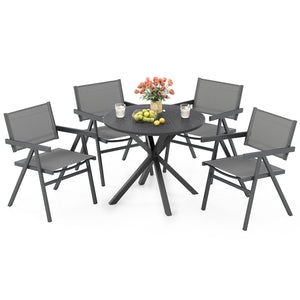 Patio Chairs Set of 2 Outdoor Dining Chair with Breathable Fabric Seat-Set of 2 view 4