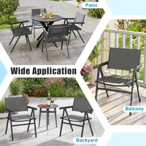 Patio Chairs Set of 2 Outdoor Dining Chair with Breathable Fabric Seat-Set of 2 view 8