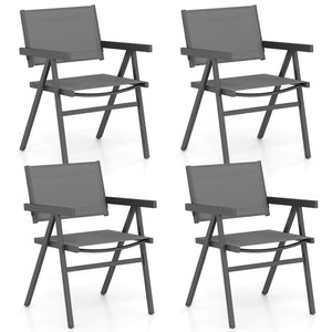 Patio Chairs Set of 2 Outdoor Dining Chair with Breathable Fabric Seat-Set of 4