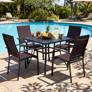 Patio Dining Chairs Set of 2/4/6 Stackable Outdoor Armchairs-Set of 4 view 2