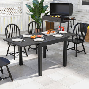 31.5 inches-63 inches Adjustable Patio Expandable Dining Table for 4-6 Person-Gray view 3