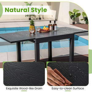 31.5 inches-63 inches Adjustable Patio Expandable Dining Table for 4-6 Person-Gray view 7