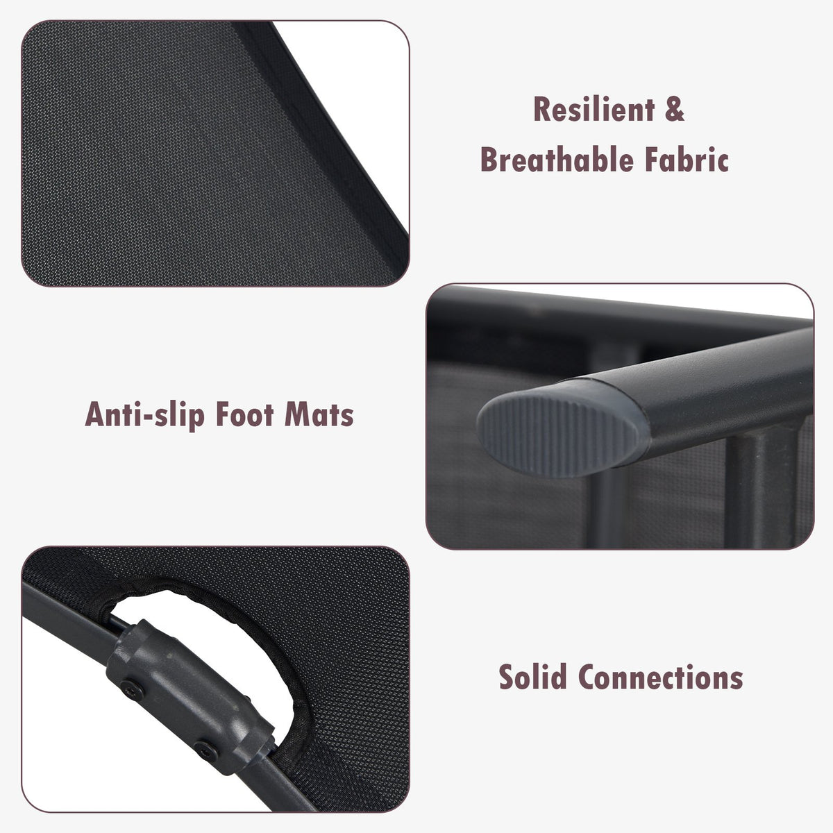 Patio Foldable Chaise Lounge Chair with Backrest and Footrest-Black view 7