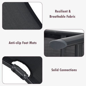Patio Foldable Chaise Lounge Chair with Backrest and Footrest-Black view 7