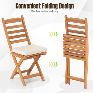 Patio Folding Chairs Set of 2 with Soft Seat Cushion-A view 3