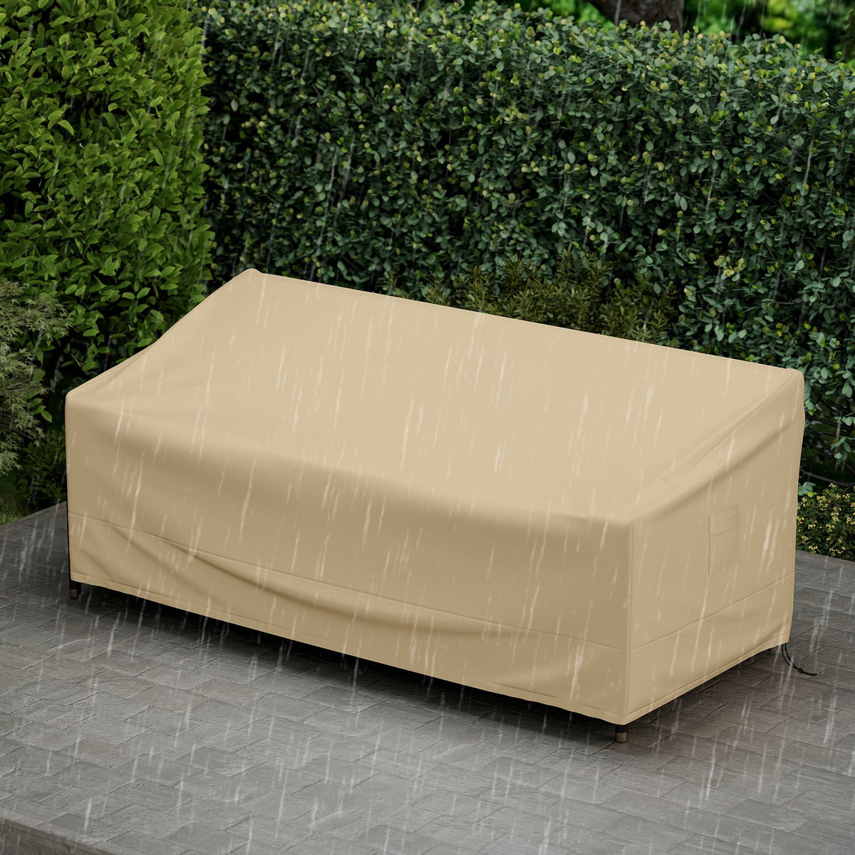 Patio Furniture Cover with Padded Handle and Click-Close Straps-77 x 43 x 30 inches view 2