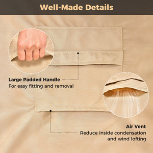 Patio Furniture Cover with Padded Handle and Click-Close Straps-77 x 43 x 30 inches view 5