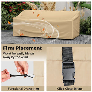 Patio Furniture Cover with Padded Handle and Click-Close Straps-77 x 43 x 30 inches view 6