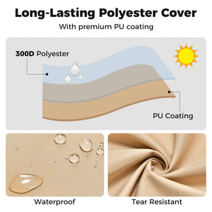 Patio Furniture Cover with Padded Handle and Click-Close Straps-77 x 43 x 30 inches view 9