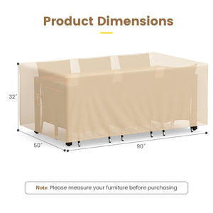 Patio Furniture Cover with Padded Handle and Click-Close Straps-90 x 50 x 32 inches view 5