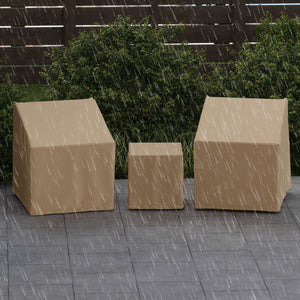 Patio Furniture Covers Waterproof Outdoor Conversation Covers for 3 Pieces Bistro Set-Beige view 3