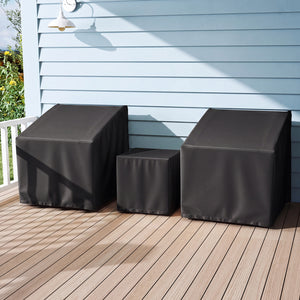 Patio Furniture Covers Waterproof Outdoor Conversation Covers for 3 Pieces Bistro Set-Black view 2