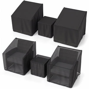 Patio Furniture Covers Waterproof Outdoor Conversation Covers for 3 Pieces Bistro Set-Black view 4