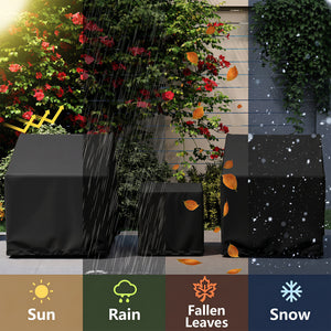 Patio Furniture Covers Waterproof Outdoor Conversation Covers for 3 Pieces Bistro Set-Black view 9