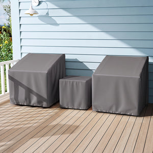 Patio Furniture Covers Waterproof Outdoor Conversation Covers for 3 Pieces Bistro Set-Gray view 2