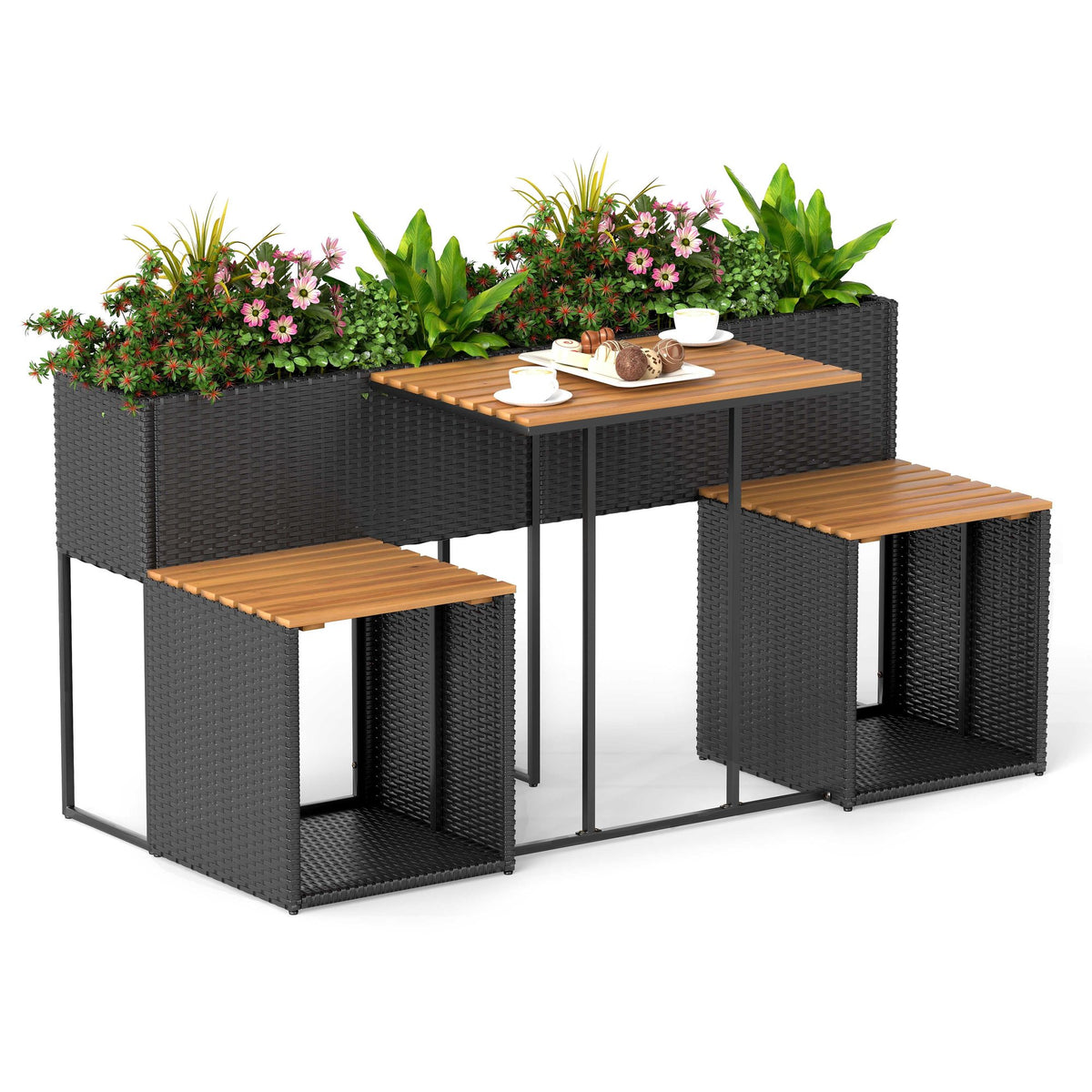 Patio Furniture Set with Raised Garden Bed for Porch and Yard view 4