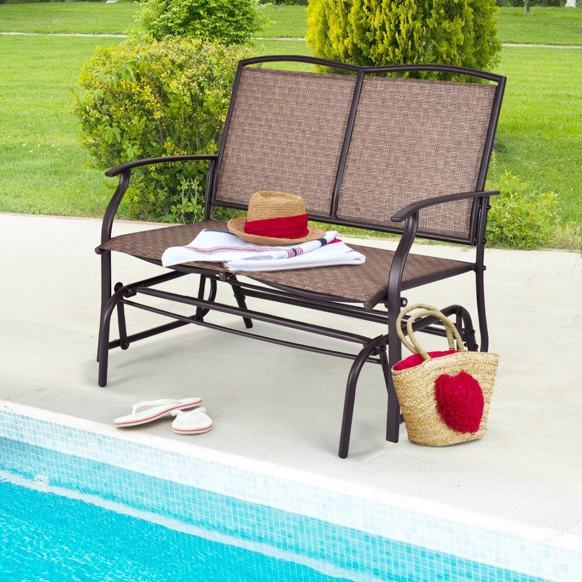 Outdoor Iron Patio Rocking Chair for Backyard and Lawn view 2