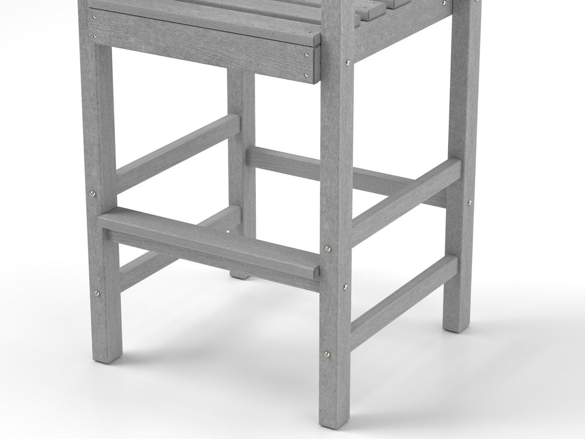 Patio HDPE Adirondack Bar Chairs Set of 2 with Wide Armrests-Gray view 9