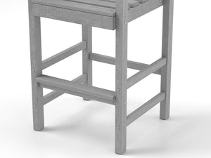 Patio HDPE Adirondack Bar Chairs Set of 2 with Wide Armrests-Gray view 9