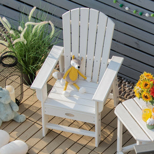 Patio Kids' Adirondack Chair with Ergonomic Backrest-White view 6
