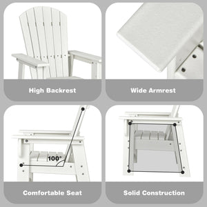 Patio Kids' Adirondack Chair with Ergonomic Backrest-White view 8