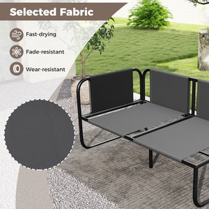 Patio Loveseat Sofa Couch with Removable Pillows and Seat Cushion-Gray view 8