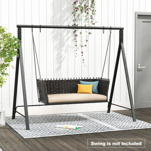 Patio Metal Swing Stand with A-Shaped Structure-Black view 2