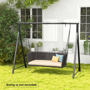 Patio Metal Swing Stand with A-Shaped Structure-Black view 3