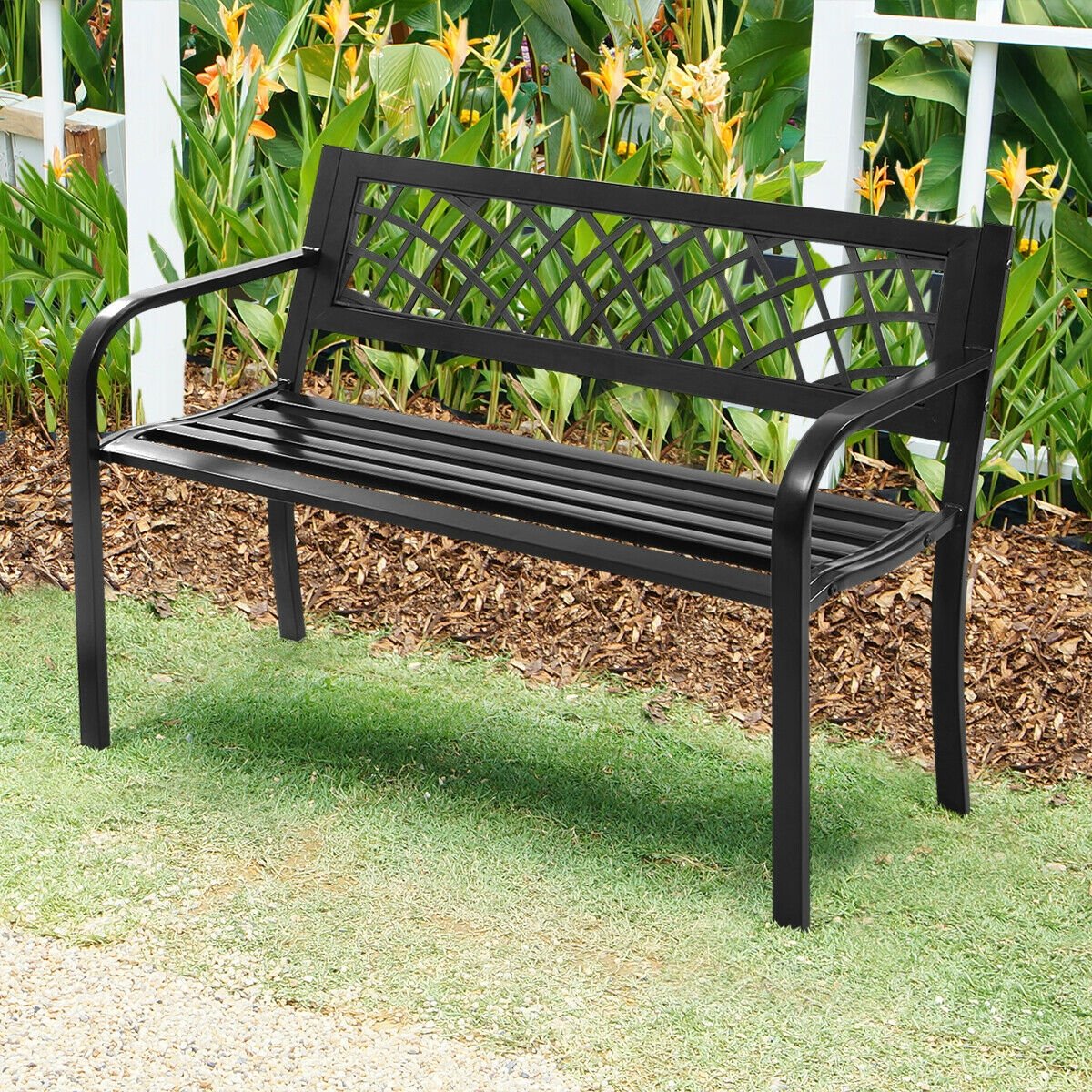 Bench Deck with Steel Frame for outdoor view 2