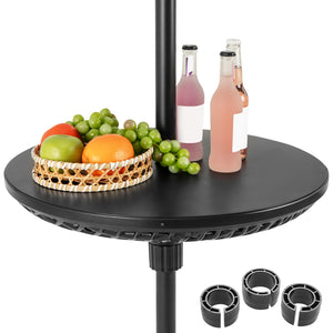Patio Umbrella Table Tray Adjustable with Umbrella Poles-Black view 4