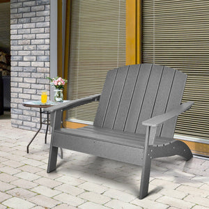 HDPE Patio Adirondack Chair for Porch Garden Backyard-Gray view 8
