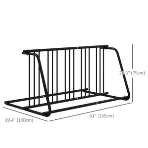 All-Steel Bike Rack, 61" Bike Stand, 6-Bike Capacity, Dual-Side, for Garages Streets Yards Schools