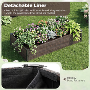 PE Rattan Elevated Raised Garden Bed with Open-Ended Base-Brown view 9