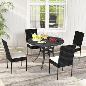 PE Wicker Patio Chairs Set of 2/4 with Cushions for Porch Deck Garden and Backyard-4 Pieces view 3