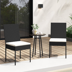 PE Wicker Patio Chairs Set of 2/4 with Cushions for Porch Deck Garden and Backyard-4 Pieces view 5