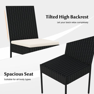 PE Wicker Patio Chairs Set of 2/4 with Cushions for Porch Deck Garden and Backyard-4 Pieces view 7