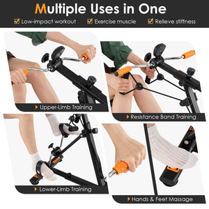 Pedal Exerciser with Adjustable Resistance for Arm and Leg Workout-Orange view 6