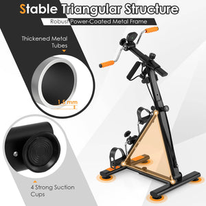 Pedal Exerciser with Adjustable Resistance for Arm and Leg Workout-Orange view 7