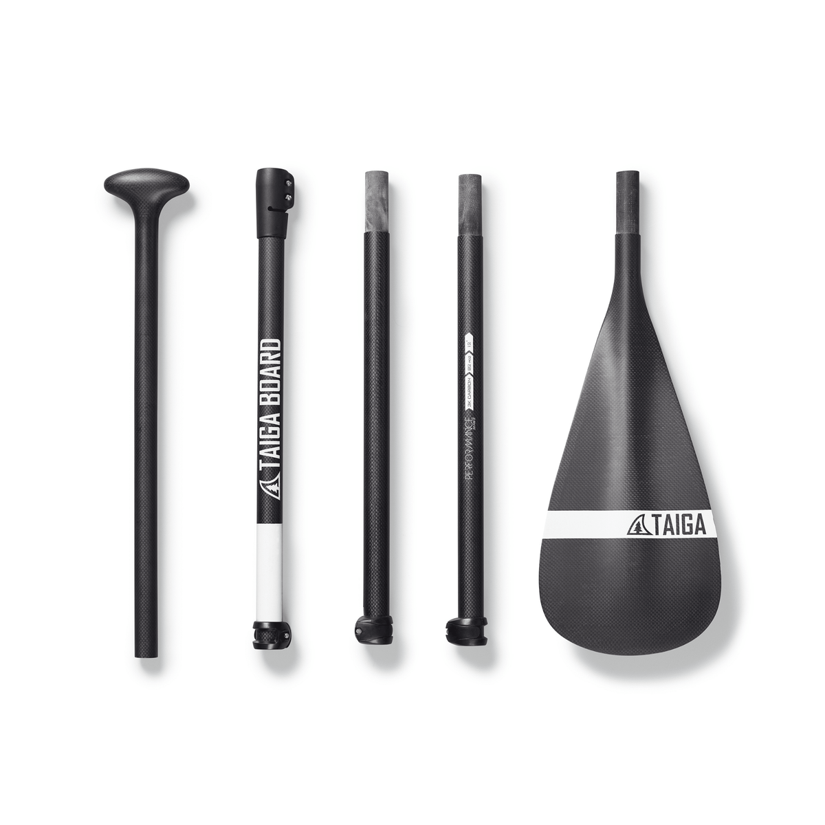 Performance Paddle, Carbon Black, Nano Zip Air Edition, 5-Piece SUP Paddle | Taiga Board
