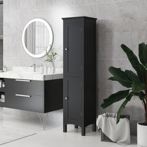 Tall Bathroom Cabinet, Freestanding Storage Organizer with Adjustable Shelves and Cupboards – view 6