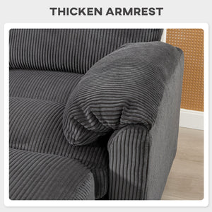 Modular Sectional Sofa, Oversized U-Shaped Couch with Spring Cushion, Corduroy Sofa for Living Room, Charcoal Grey