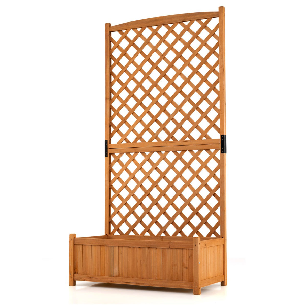 Planter Raised Bed with Trellis for Plant Flower Climbing-Orange view 4