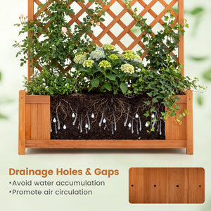 Planter Raised Bed with Trellis for Plant Flower Climbing-Orange view 7