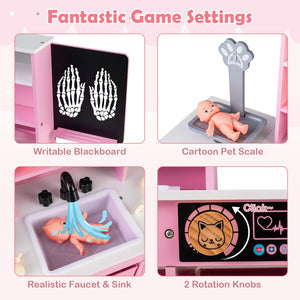 Play Doctor's Office Wood Medical Center Toy Set with Blackboard-Pink view 6