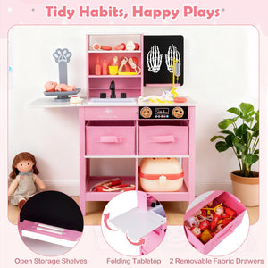 Play Doctor's Office Wood Medical Center Toy Set with Blackboard-Pink view 8