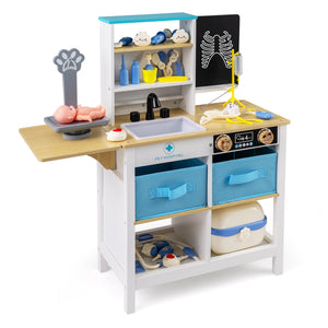 Play Doctor's Office Wood Medical Center Toy Set with Blackboard-White view 4
